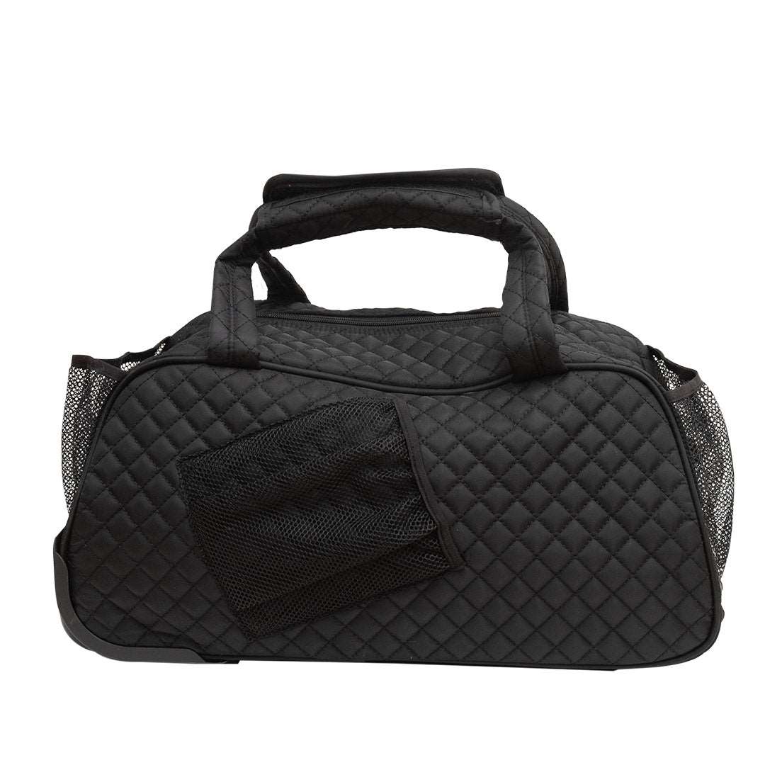 black yoga carry case bag with wheels and handle