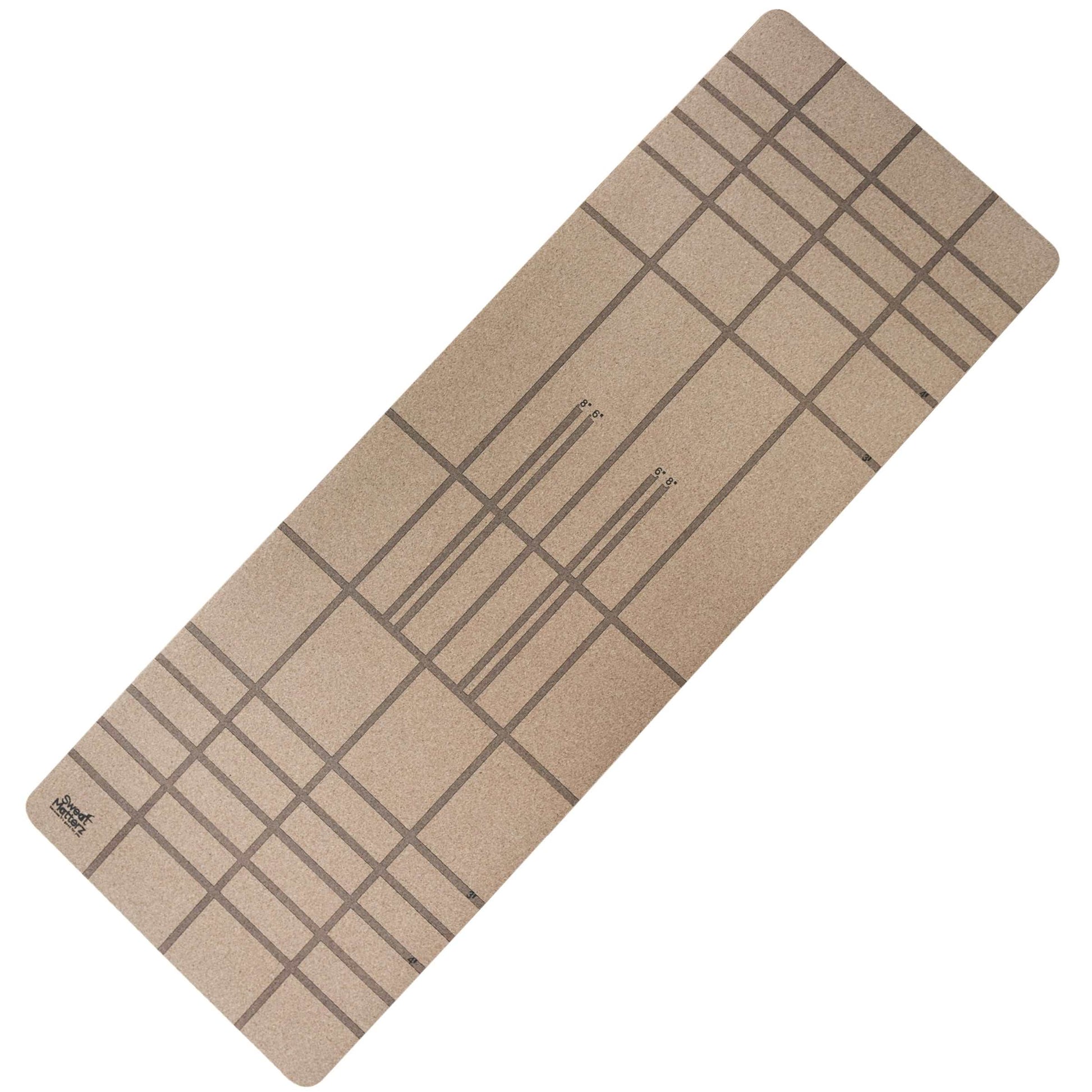 cork grid layout yoga mat