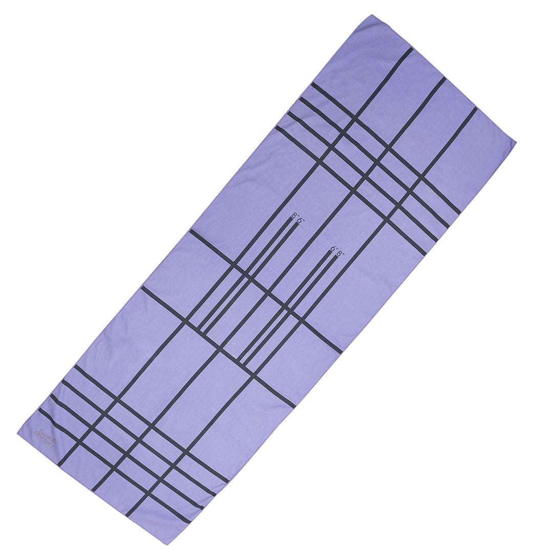 purple grid layout yoga towel full size