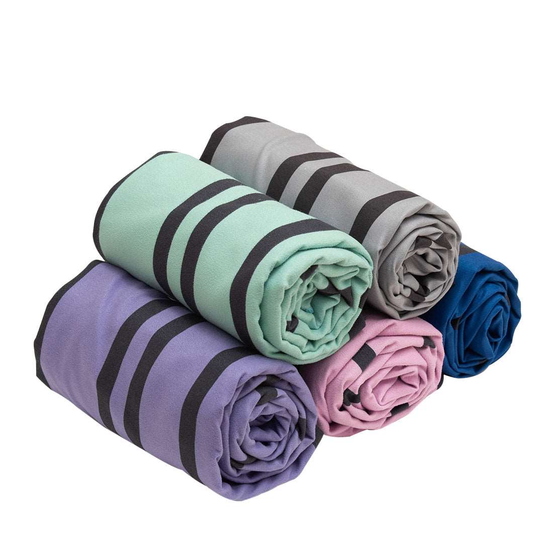 stack of yoga grid towels